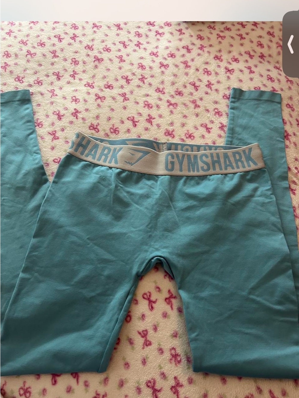 Gymshark Light Teal High-Waist Leggings with Branded Band